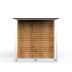 Abri de jardin gris en métal marron 4,78m² avec appentis - Duramax