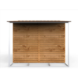 Abri de jardin gris en métal marron 7,81m² avec appentis - Duramax