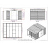 Abri de jardin gris en métal marron 9,75m² avec appentis - Duramax