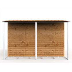 Abri de jardin gris en métal marron 9,75m² avec appentis - Duramax