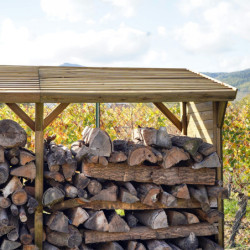 Abri bûches en bois traité - 280x110cm - Montreal - Cerland
