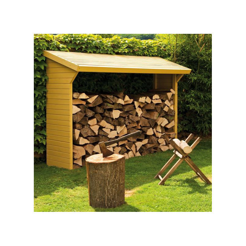 Abri bûches en bois traité - 220x75,5cm - Olbia - Cerland