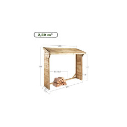 Abri bûches en bois traité - 220x75,5cm - Olbia - Cerland