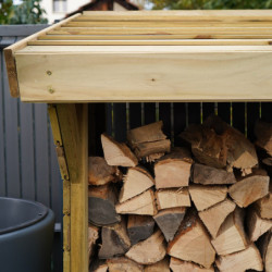 Abri bûches en bois traité - 220x75,5cm - Olbia - Cerland