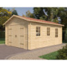 Garage 22m² en madriers de 44mm avec porte de service - Eden