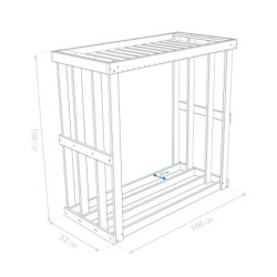 Étagère en bois massif, 52x108x106cm, Harald, Westmann