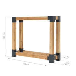 Étagère en bois massif, 138x40x120cm, Michel L, Westmann