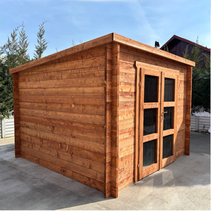 Abri - madriers H.140mm Ep.40mm - traité - 9m² - Gardy Shelter