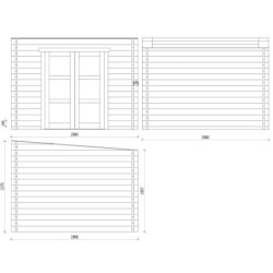 Abri - madriers H.140mm Ep.40mm - traité - 9m² - Gardy Shelter