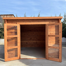 Abri - madriers H.140mm Ep.40mm - traité - 9m² - Gardy Shelter