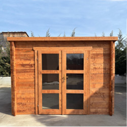 Abri - madriers H.140mm Ep.40mm - traité - 9m² - Gardy Shelter