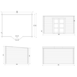 Abri de jardin toit plat 12m² PENTY BIS 40mm - Gardy Shelter