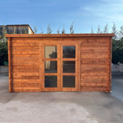 Abri de jardin toit plat 12m² PENTY BIS 40mm - Gardy Shelter