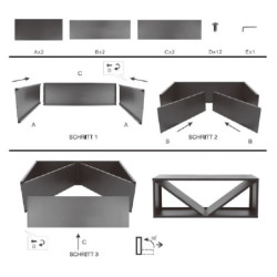 Étagère en acier noir, 115x35x80cm, sans fixation, Westmann
