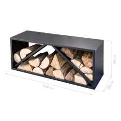 Étagère en acier noir, 104x34x40cm, sans fixation, Westmann