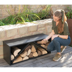 Étagère en acier noir, 104x34x40cm, sans fixation, Westmann