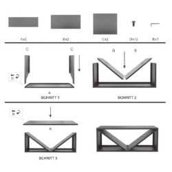 Étagère en acier noir, 104x34x40cm, sans fixation, Westmann