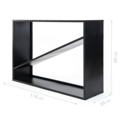 Étagère en acier noir, 114,5x35x80cm, sans fixation, Westmann