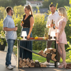 Étagère en acier noir, 114,5x35x80cm, sans fixation, Westmann