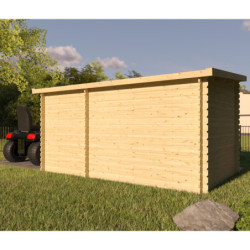 Abri de jardin 8,74m² en madriers de 28mm toit monopente - Eden