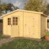 Abri de jardin 8,74m² en madriers de 28mm toit double pente - Eden