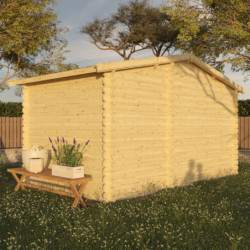 Abri de jardin 8,74m² en madriers de 28mm toit double pente - Eden