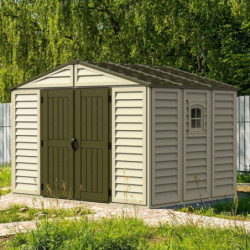 Abri de jardin en PVC 8,05m² + kit de fondation Woodbridge Duramax