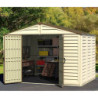 Abri de jardin en PVC 8,05m² + kit de fondation Woodbridge Duramax