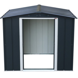 Abri de jardin 2,46m² en métal anthracite et kit d'ancrage Duramax