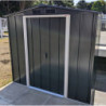 Abri de jardin 2,46m² en métal anthracite et kit d'ancrage Duramax