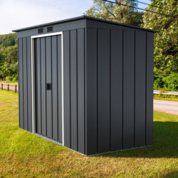 Abri de jardin 3,25m² en métal anthracite et kit d'ancrage Duramax