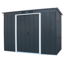 Abri de jardin 3,25m² en métal anthracite et kit d'ancrage Duramax
