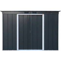 Abri de jardin 3,25m² en métal anthracite et kit d'ancrage Duramax