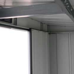 Abri de jardin 3,25m² en métal anthracite et kit d'ancrage Duramax