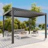 Pergola bioclimatique 11,9m² alu + toit avec lames orientables HABRITA