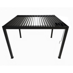 Pergola bioclimatique 11,9m² alu + toit avec lames orientables HABRITA