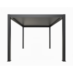 Pergola bioclimatique 11,9m² alu + toit avec lames orientables HABRITA