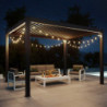 Pergola bioclimatique 11,9m² alu + toit avec lames orientables HABRITA