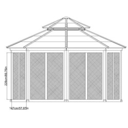 Set de moustiquaires en polyester pour tonnelle 395x395cm Sunjoy
