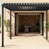 Pergola Bioclimatique Autoportante 3x3m STEEL - Acier Anthracite | X-METAL