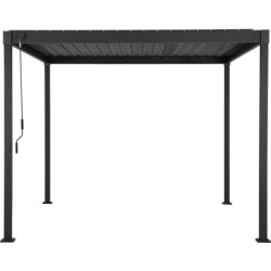 Pergola Bioclimatique Autoportante 3x3m STEEL - Acier Anthracite | X-METAL