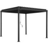 Pergola Bioclimatique Autoportante 3x3m STEEL - Acier Anthracite | X-METAL