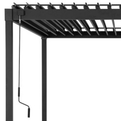 Pergola Bioclimatique Autoportante 3x3m STEEL - Acier Anthracite | X-METAL