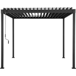 Pergola Bioclimatique Autoportante 3x3m STEEL - Acier Anthracite | X-METAL