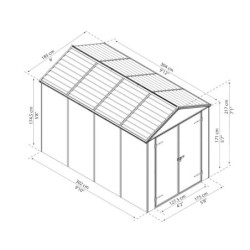Abri de jardin 5,6m² en polycarbonate RUBICON - Palram - Canopia