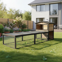 Clapier Bois FSC Thermo-traité Shelty Pet 101x55x100cm | Extérieur