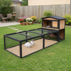 Clapier Bois FSC Thermo-traité Shelty Pet 101x55x100cm | Extérieur