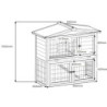 Clapier Bois FSC Thermo-traité Shelty Pet 101x55x100cm | Extérieur