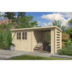 Abri de jardin moderne 5,43m² avec appentis fermé 205cm Gardenas