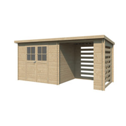 Abri de jardin moderne 5,43m² avec appentis fermé 205cm Gardenas